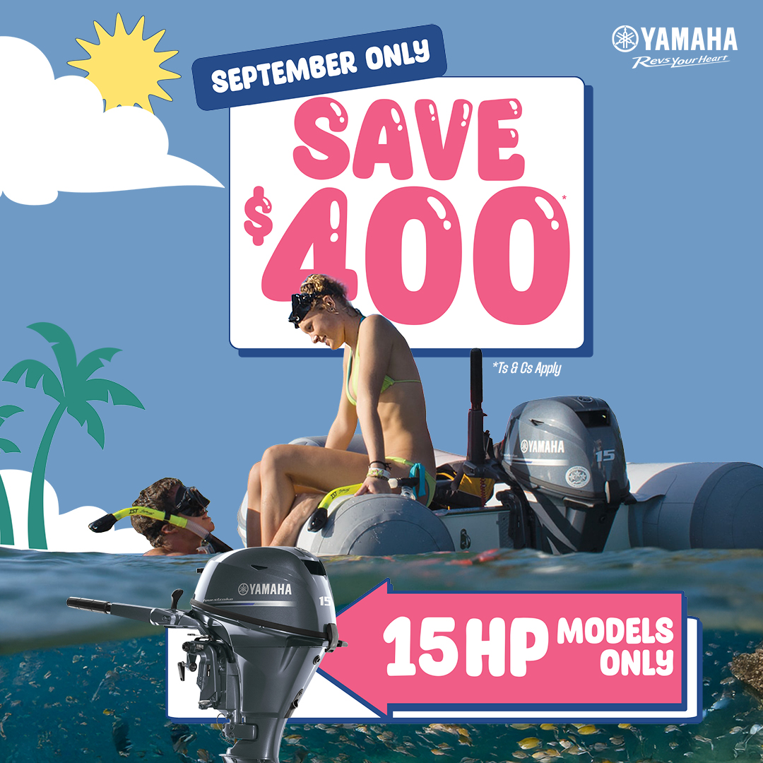 Save $400 on Yamaha F15 Outboards This September Only!