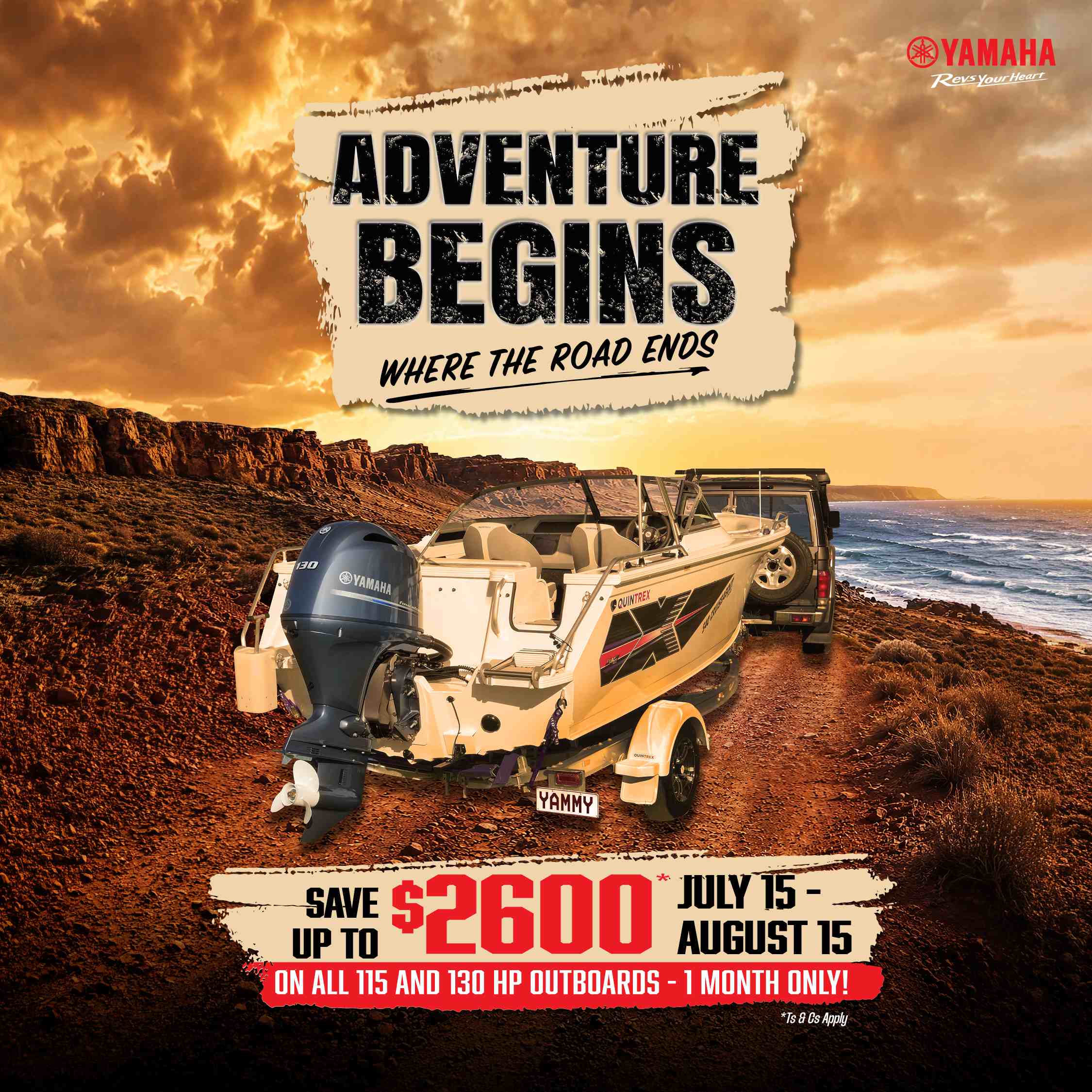 adventure begins yamaha marine promo bannner